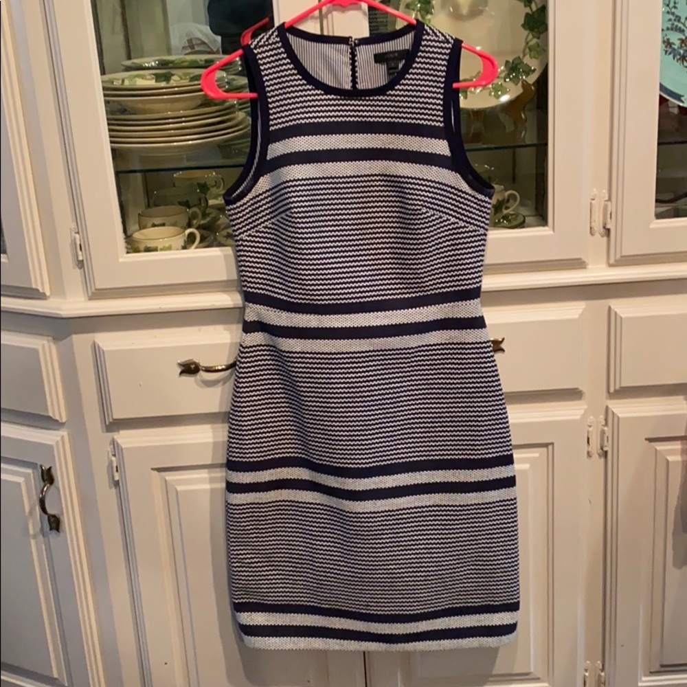 J Crew Navy and White Dress